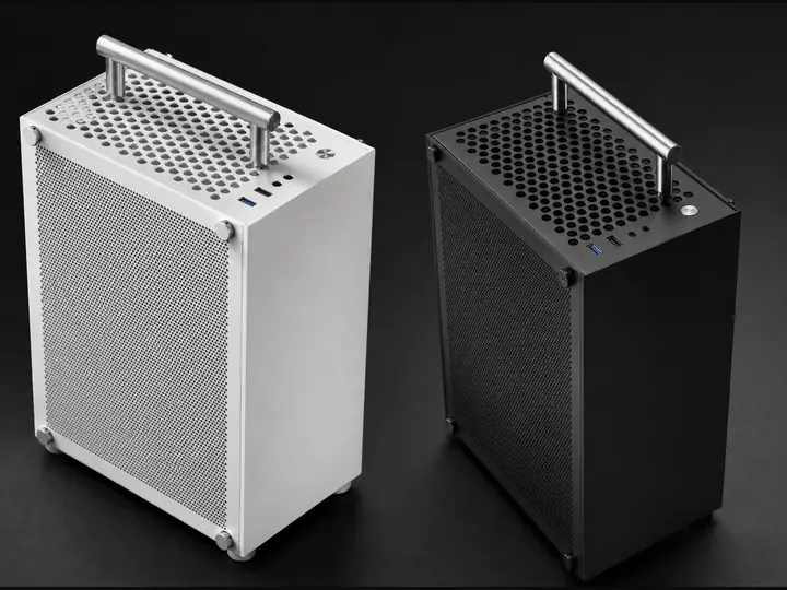 Корпус METALFISH T40 Mini-ITX, сетчатая панель, белый/чёрный
