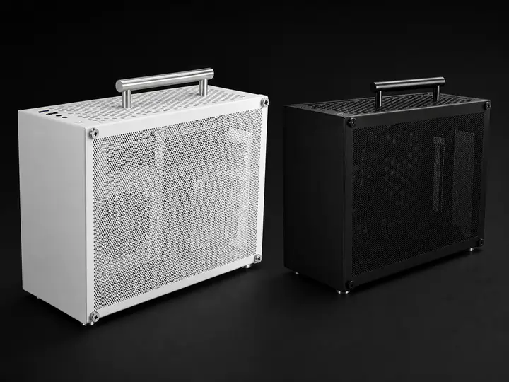 Корпус METALFISH T60 Mini-ITX, сетчатая панель, белый/чёрный