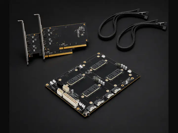 Плата-переходник для 2 Tesla V100 SXM2 в 2 PCIe