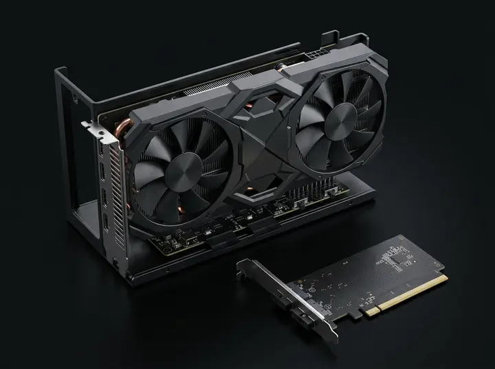 Райзер PCIe 4.0 x16 на SlimSAS 8654 для внешней видеокарты - без кабелей