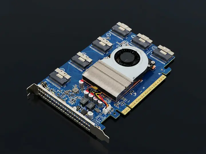 Плата расширения PLX88096 PCIe 4.0 x16 to SlimSAS, 6×SFF8654-8i (RTE88096-654)