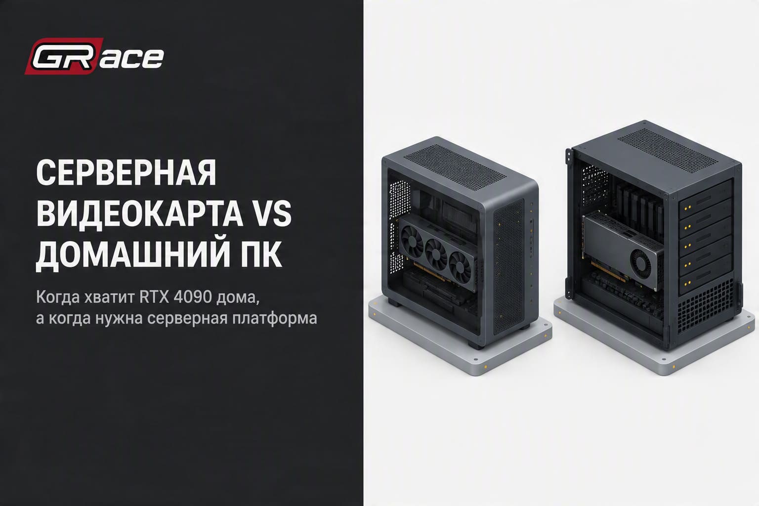 Серверная видеокарта vs домашний ПК с RTX 4090: когда что нужно